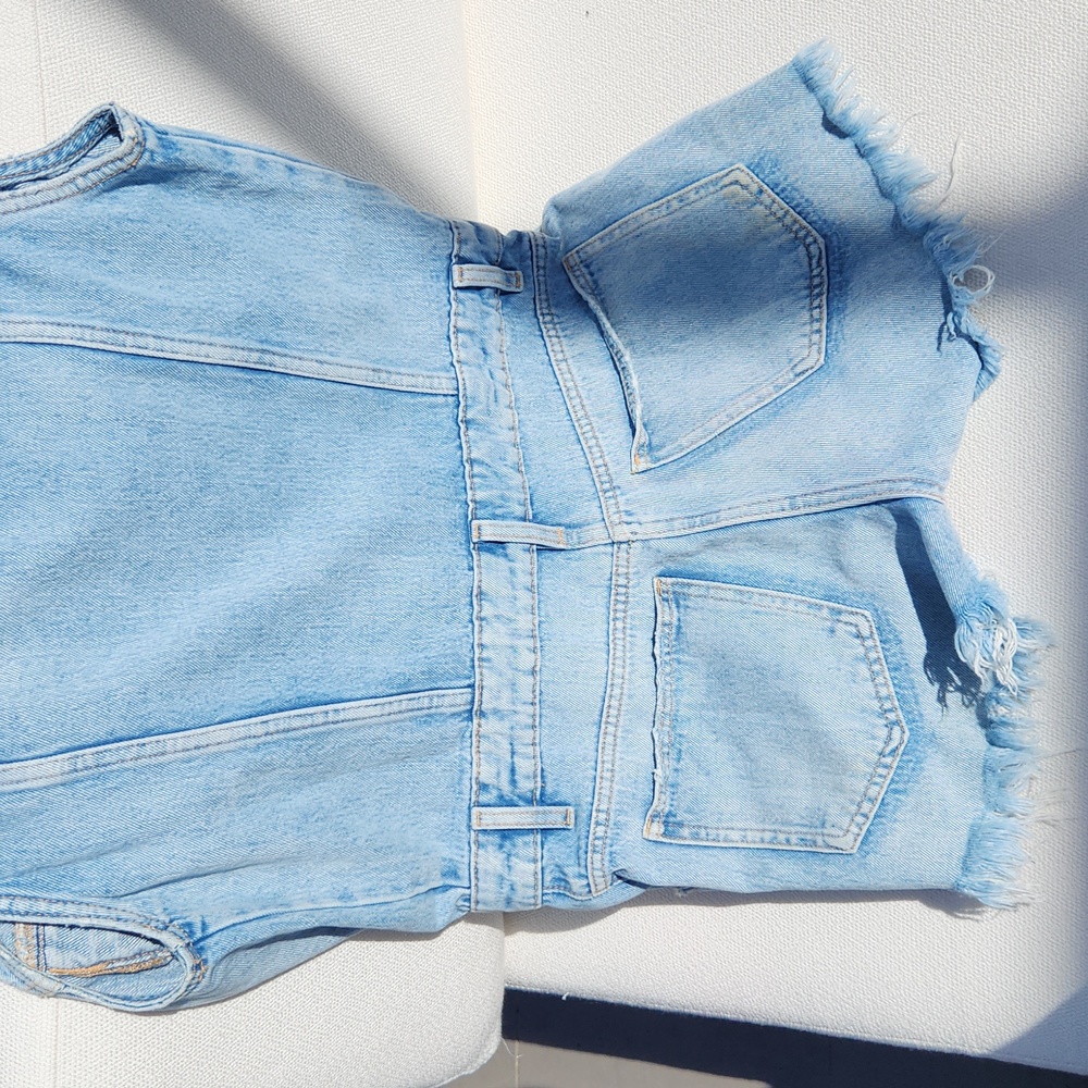 ZARA DENIM ROMPER SIZE SMALL - Picture 6 of 10